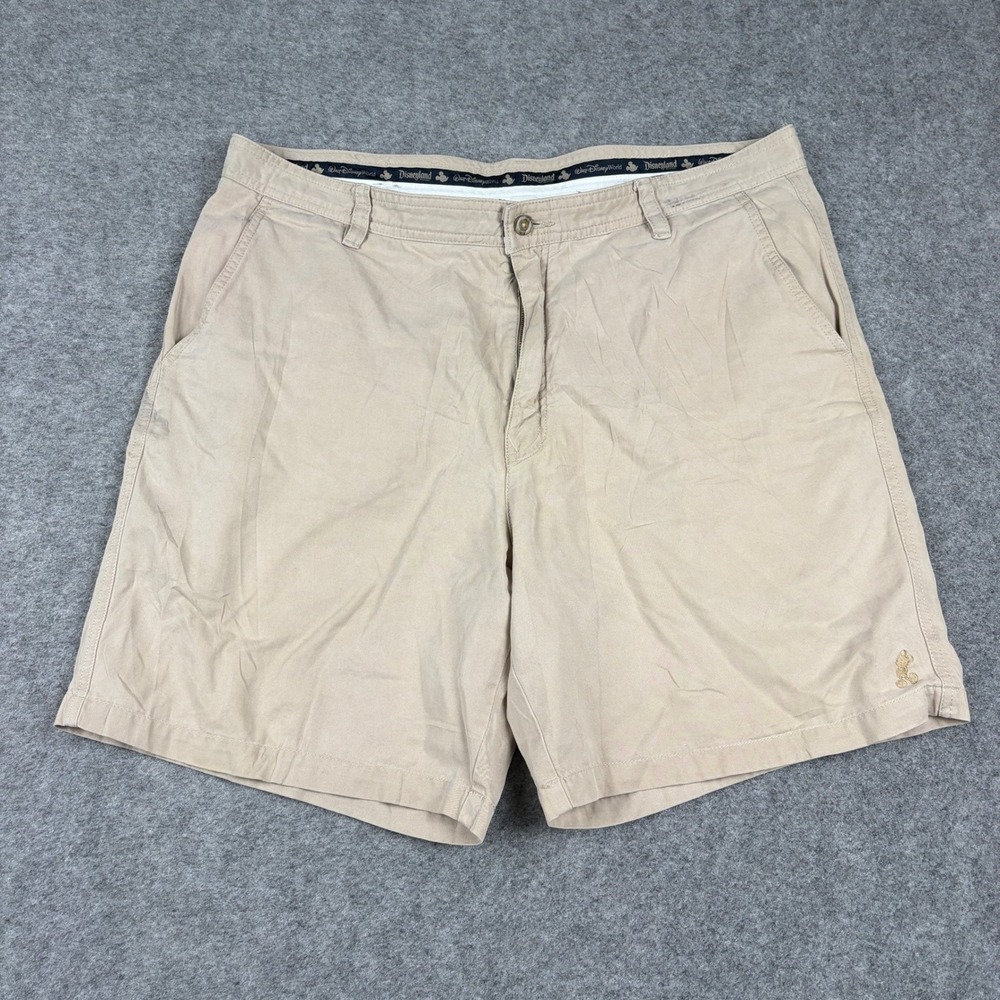 Vintage Disney Parks Chino Shorts Mens 38 Khaki Tan Mickey Mouse Retro TV Show